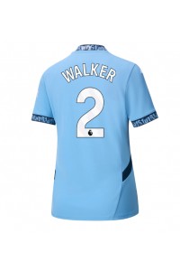 Manchester City Kyle Walker #2 Jalkapallovaatteet Naisten Kotipaita 2024-25 Lyhythihainen